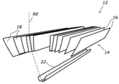 Patent drawing of a row of slat reflectors directing light onto a linear receiver beneath them